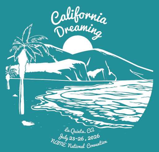 California Dreaming Fundraiser shirt design - zoomed
