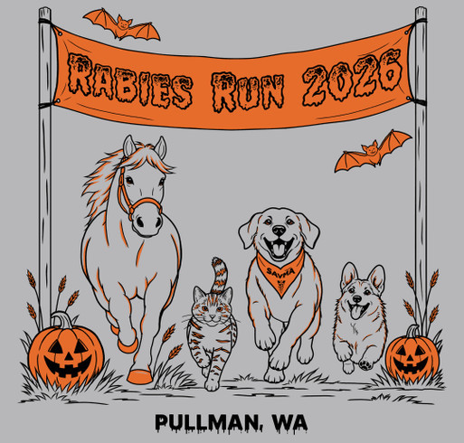 SAVMA Rabies Run 2026 shirt design - zoomed