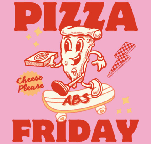 ABS Pizza Friday Shirts - Adults and Kids shirt design - zoomed