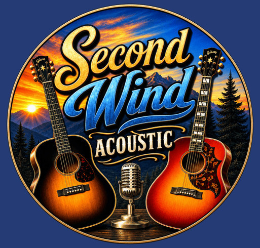 Second Wind Acoustic shirt design - zoomed