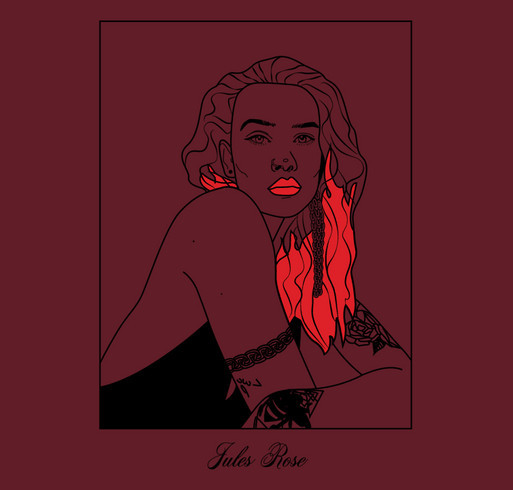 Jules Rose Merch shirt design - zoomed