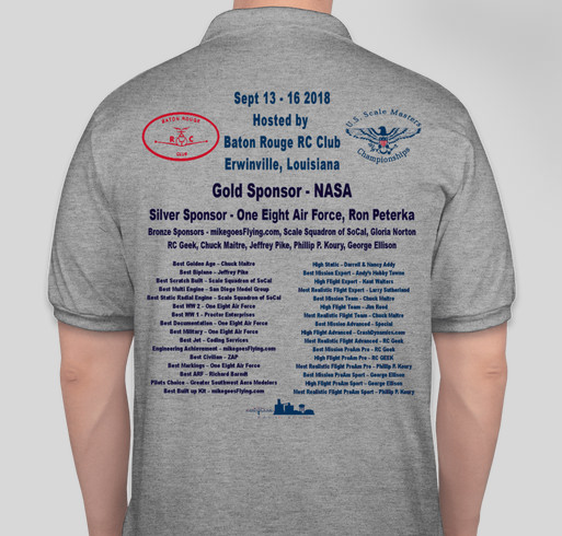 2018 U.S. Scale Masters Championships Fundraiser - unisex shirt design - back