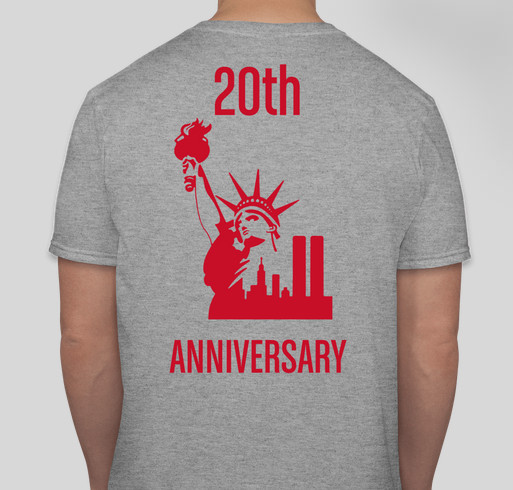 20TH ANNIVERSARY SHIRT SALE Fundraiser - unisex shirt design - back
