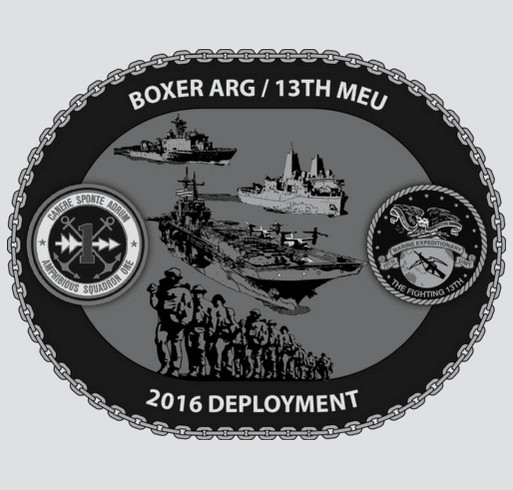 13th Marine Expeditionary Unit/USS Boxer ARG Deployment T-Shirt 2016 shirt design - zoomed