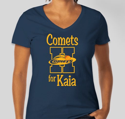 Comets for Kaia and Tackle Kids Cancer Fundraiser - unisex shirt design - front
