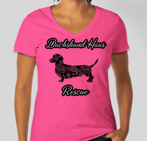 PAISLEY DACHSHUND TEE Fundraiser - unisex shirt design - front
