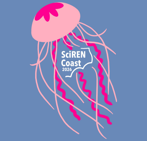 Shirts for Science: SciREN Coast 2026 Fundraiser shirt design - zoomed