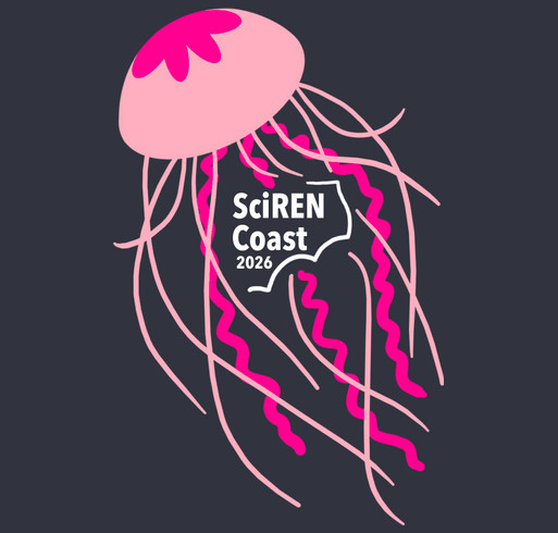 Shirts for Science: SciREN Coast 2026 Fundraiser shirt design - zoomed