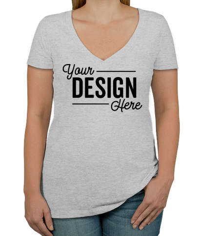 Download Custom Next Level Women's Slim Fit Tri-Blend Deep V-Neck T ...