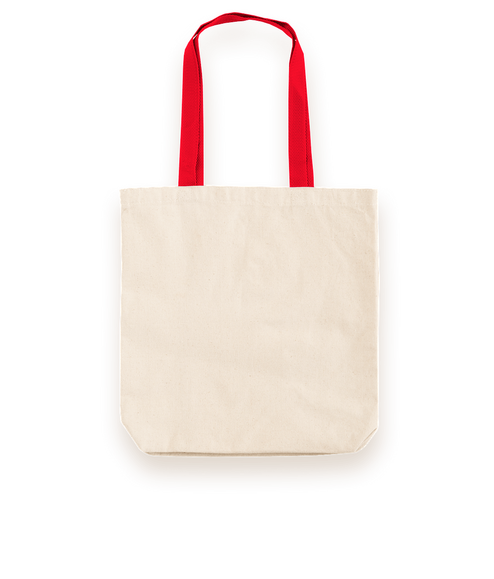 Midweight Contrast Handles Cotton Canvas Tote Bag