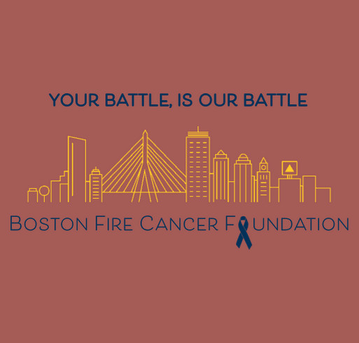 Shawn runs the 2025 Boston Marathon for Boston Fire Cancer Foundation! shirt design - zoomed