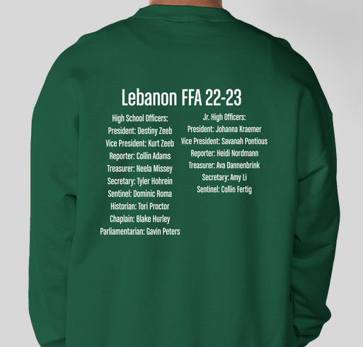 23 Lebanon FFA Thirts Fundraiser - unisex shirt design - back