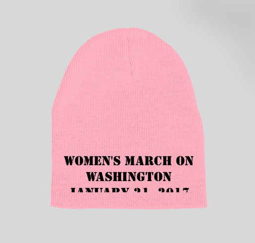 Women's March on Washington DC 1/21/2017 - I'm With <|-- HER --|> Beanie Fundraiser - unisex shirt design - back