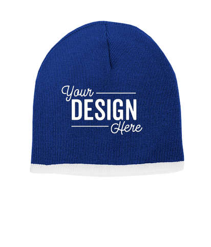 Sportsman Bottom Stripe Beanie - Royal / White