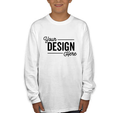Hanes Youth Authentic Long Sleeve T-shirt - White