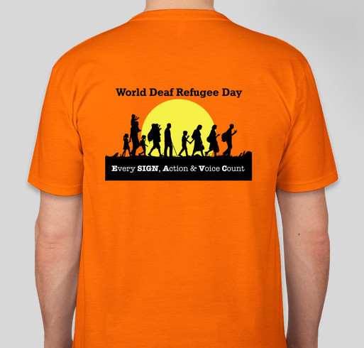 World Deaf Refugee Day 2021 Fundraiser - unisex shirt design - back