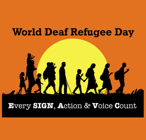 World Deaf Refugee Day 2021 shirt design - zoomed
