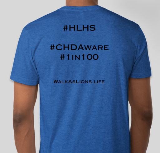We Walk As Lions: Jonathan's Heart of a Lion Fundraiser - unisex shirt design - back