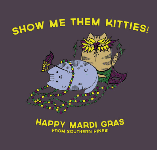 Mardi Gras Fundraiser for Community Cats shirt design - zoomed
