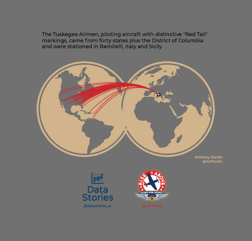 Limited Edition Tuskegee Airmen US Map Shirt shirt design - zoomed