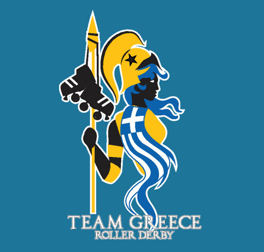 Team Greece Roller Derby 2014 World Cup shirt design - zoomed