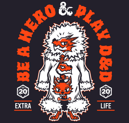 Dungeon & Dragons Extra Life - Be A Hero, Play D&D Navy Shirts! shirt design - zoomed