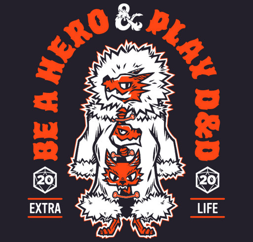 Dungeon & Dragons Extra Life - Be A Hero, Play D&D Navy Shirts! shirt design - zoomed