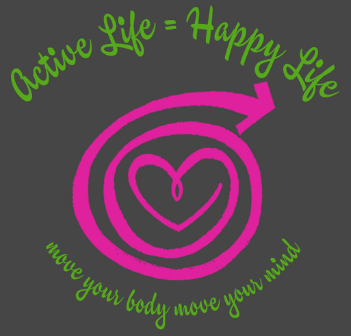 Active Life = Happy Life shirt design - zoomed