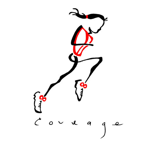 CE Running with Courage Women's SportTek Shirt shirt design - zoomed