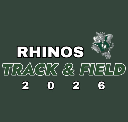 Rhinos Track & Field Spirit Wear Fundraiser shirt design - zoomed
