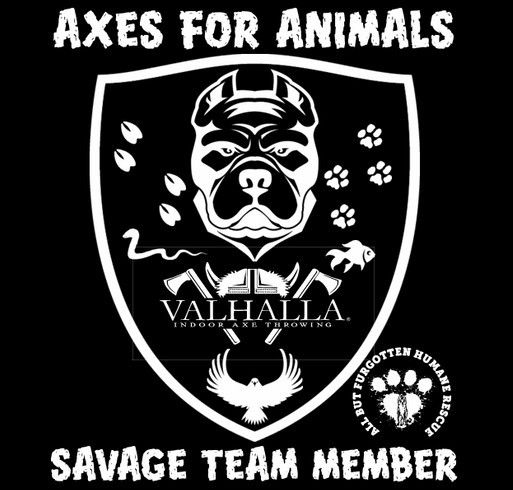Axes For Animals/All But Furgotten towel fundraiser shirt design - zoomed