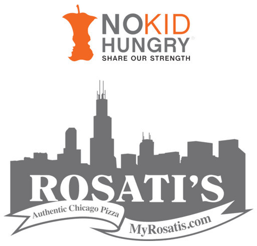 Rosati's & No Kid Hungry - White shirt design - zoomed