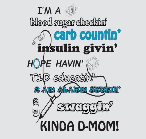 T-Shirt Fundraiser for the JDRF - I am a D Mom shirt design - zoomed