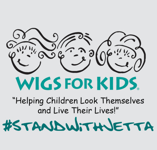 Wigs for Kids Stands with Jetta shirt design - zoomed