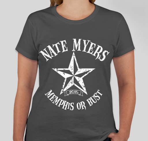 Nate Myers Band Memphis or Bust - International Blues Challenge 2015 Fundraiser - unisex shirt design - front