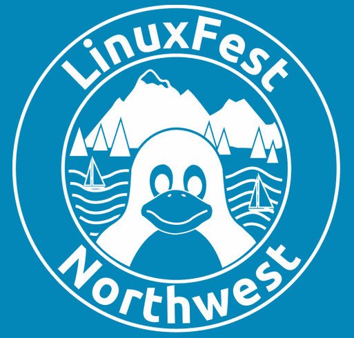 LinuxFest Northwest 2023 shirt design - zoomed