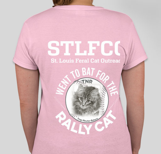 Rally Cat t-shirt from St. Louis Feral Cat Outreach Fundraiser - unisex shirt design - back