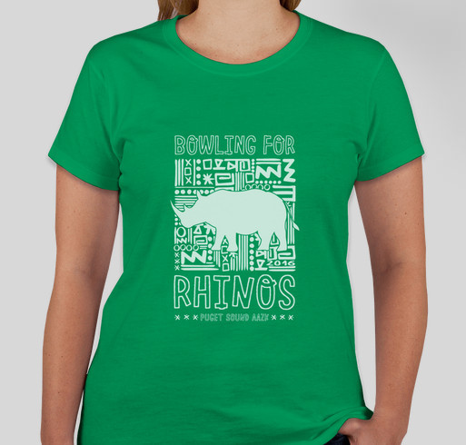 Bowling for Rhinos Seattle Fundraiser - unisex shirt design - front