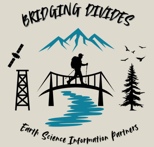 ESIP 2026 shirt - Bridging Divides shirt design - zoomed