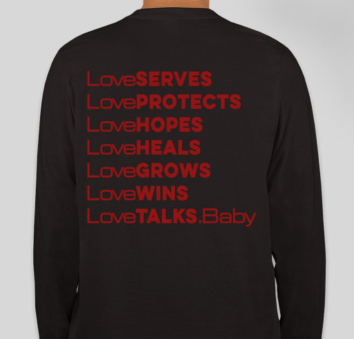 LoveTalks, Baby! Fundraiser - unisex shirt design - back
