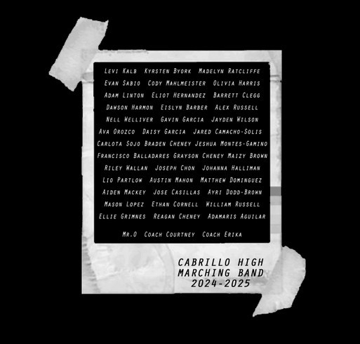 Cabrillo High School Marching Band Show Shirt 2024 shirt design - zoomed