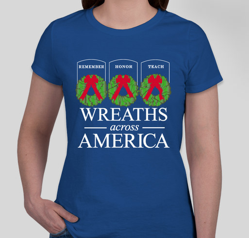 WAA VOLUNTEER (back) WREATHS across AMERICA Fundraiser - unisex shirt design - front