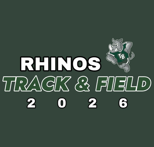 Rhinos Track & Field Spirit Wear Fundraiser shirt design - zoomed