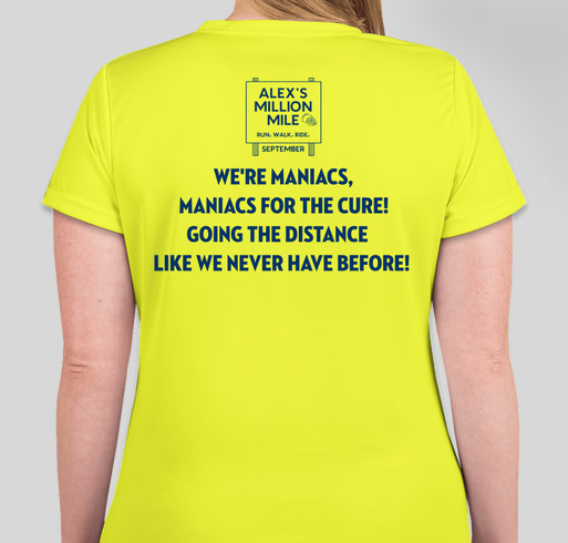 Million Mile Maniacs! Fundraiser - unisex shirt design - back