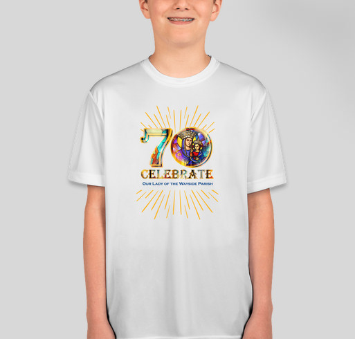 Celebrate 70 Kids Wear - White Fundraiser - unisex shirt design - front