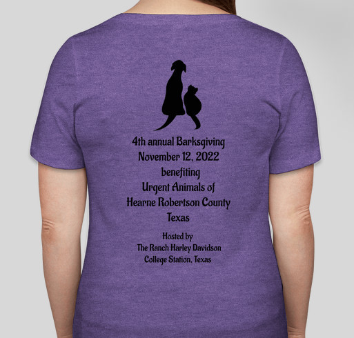 Barksgiving fundraiser for Urgent Animals of Hearne Robertson County Texas Fundraiser - unisex shirt design - back