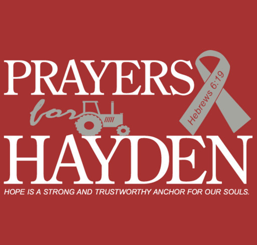Prayers for Hayden shirt design - zoomed