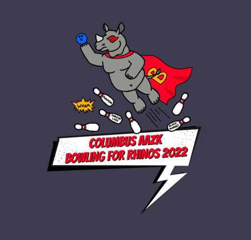 Bowling for Rhinos 2022 shirt design - zoomed