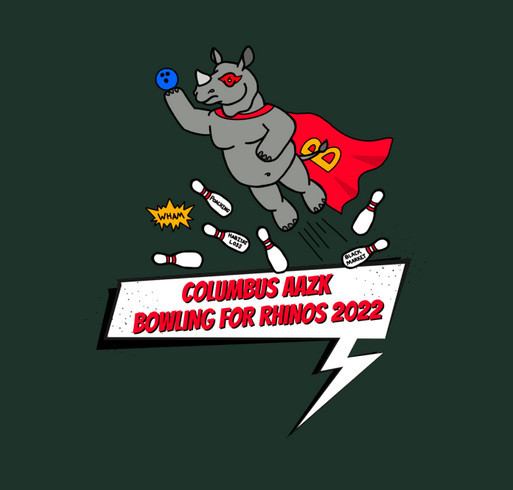 Bowling for Rhinos 2022 shirt design - zoomed