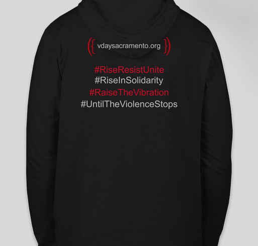 V-Day Symbol Long Sleeve Lightweight Hoodie Fundraiser - unisex shirt design - back
